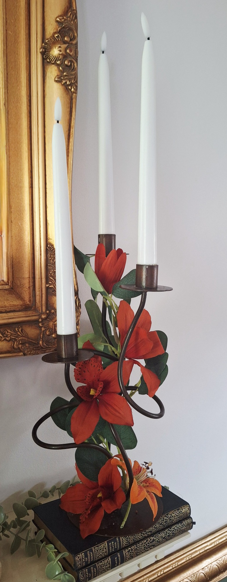 Brown & Orange Swirly Candelabra