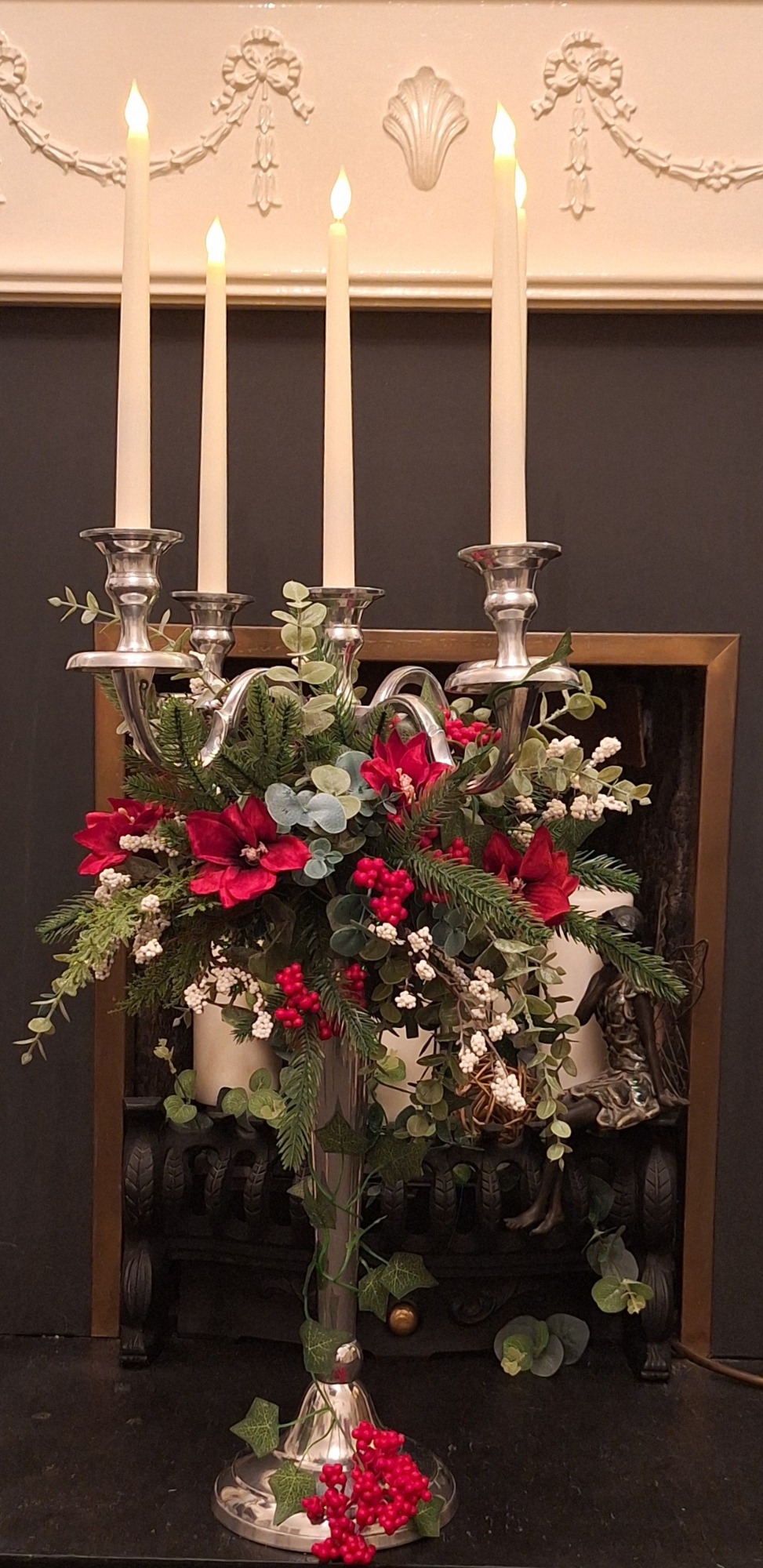 Winter Berries 5 Stem Candelabra