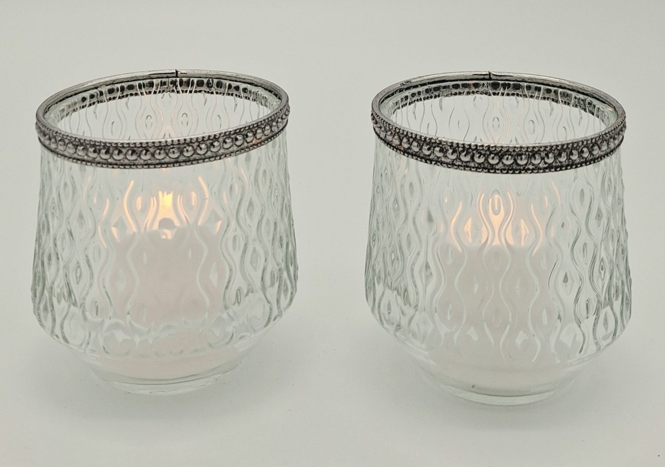 Ripple Glass Rimmed Votives