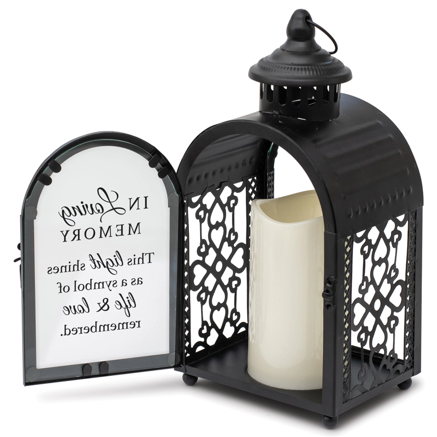 Black LED Memorial Lantern