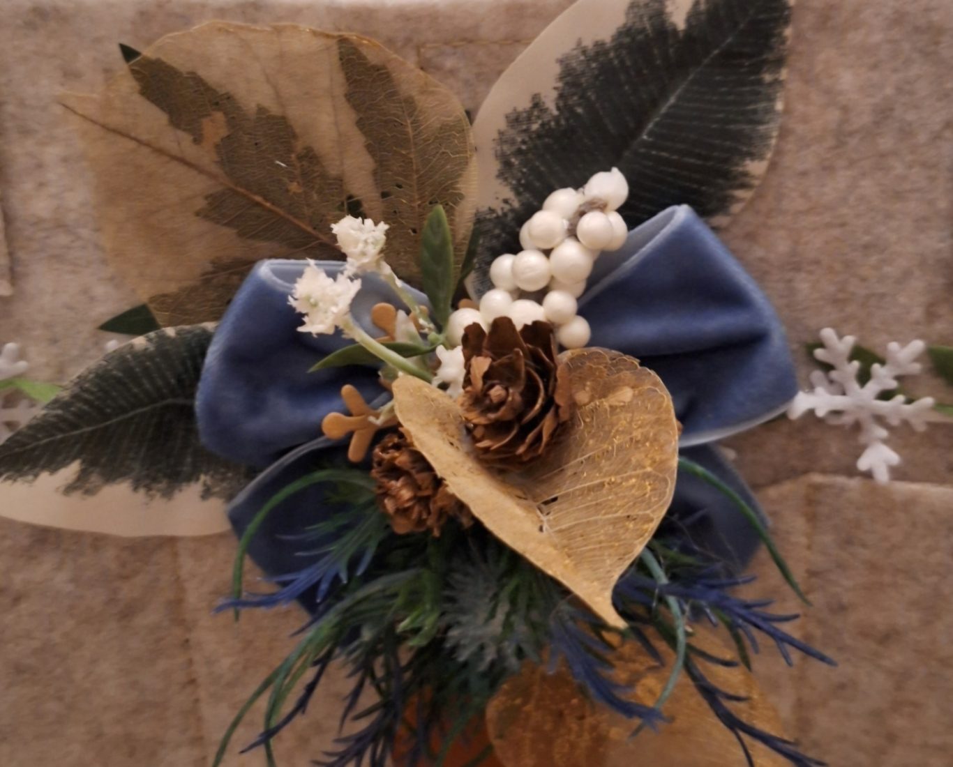 Navy/Gold Festive Corsage