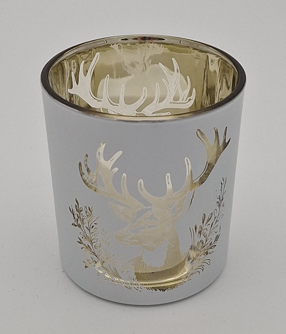 Stag White & Gold Votive