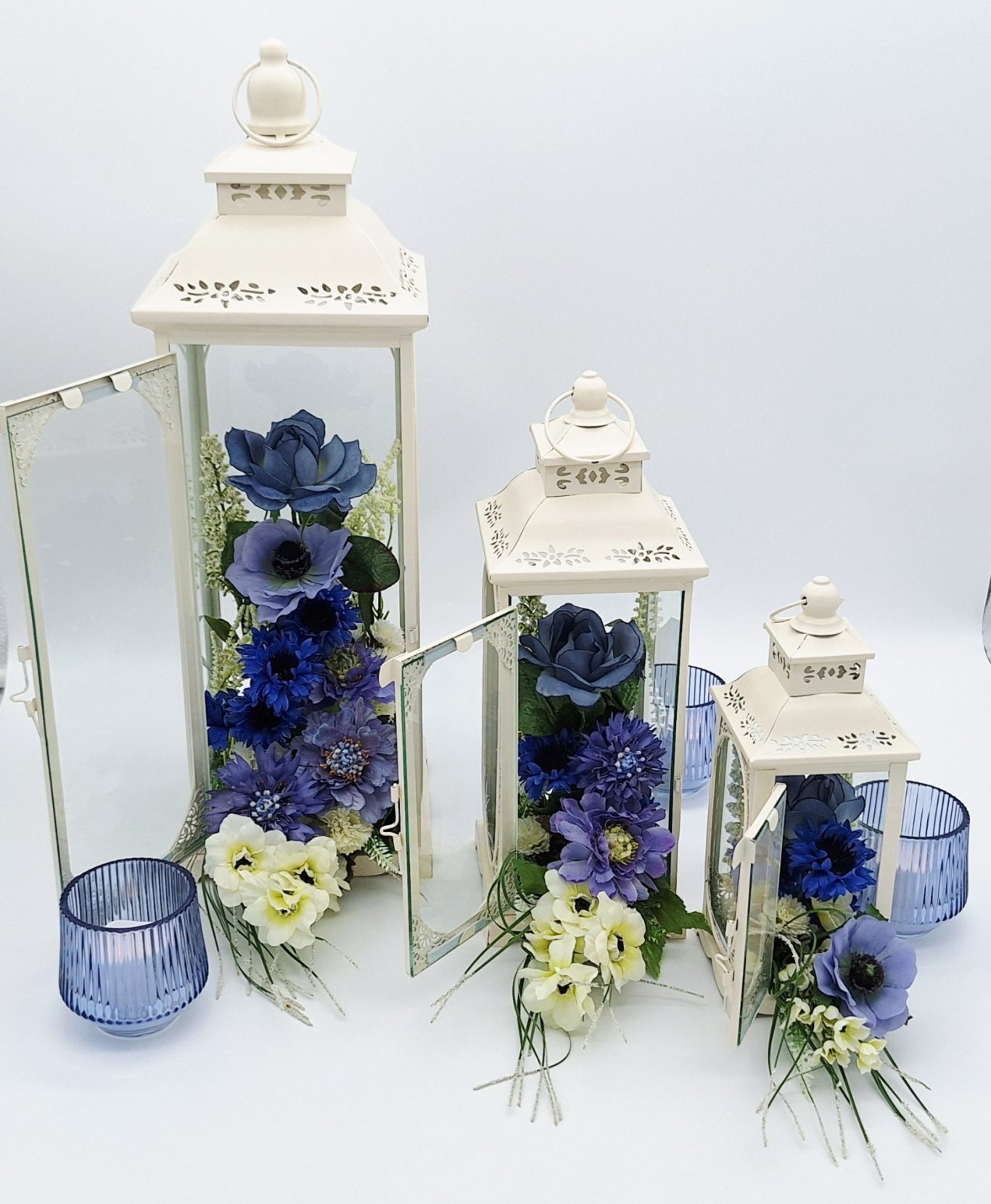 Blues & Ivory Ornate Trio (S/M/L)