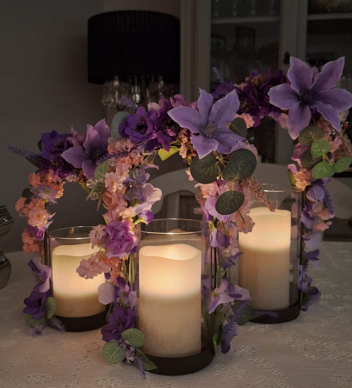Pink & Purple Cylinder Lantern Trio (S/M/L)
